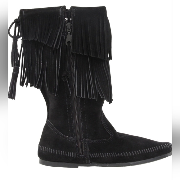 Calf Hi 2-Layer Fringe Boot by Minnetonka - Picture 2 of 3